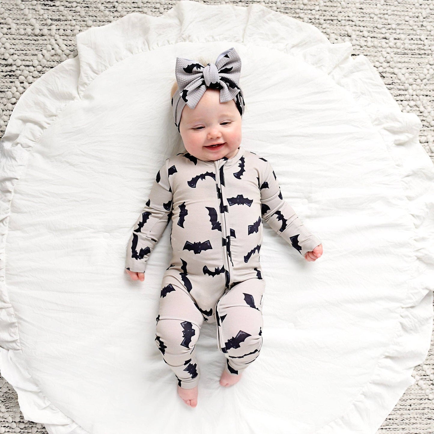 Gray Bats Zip Bamboo Halloween Sleepies