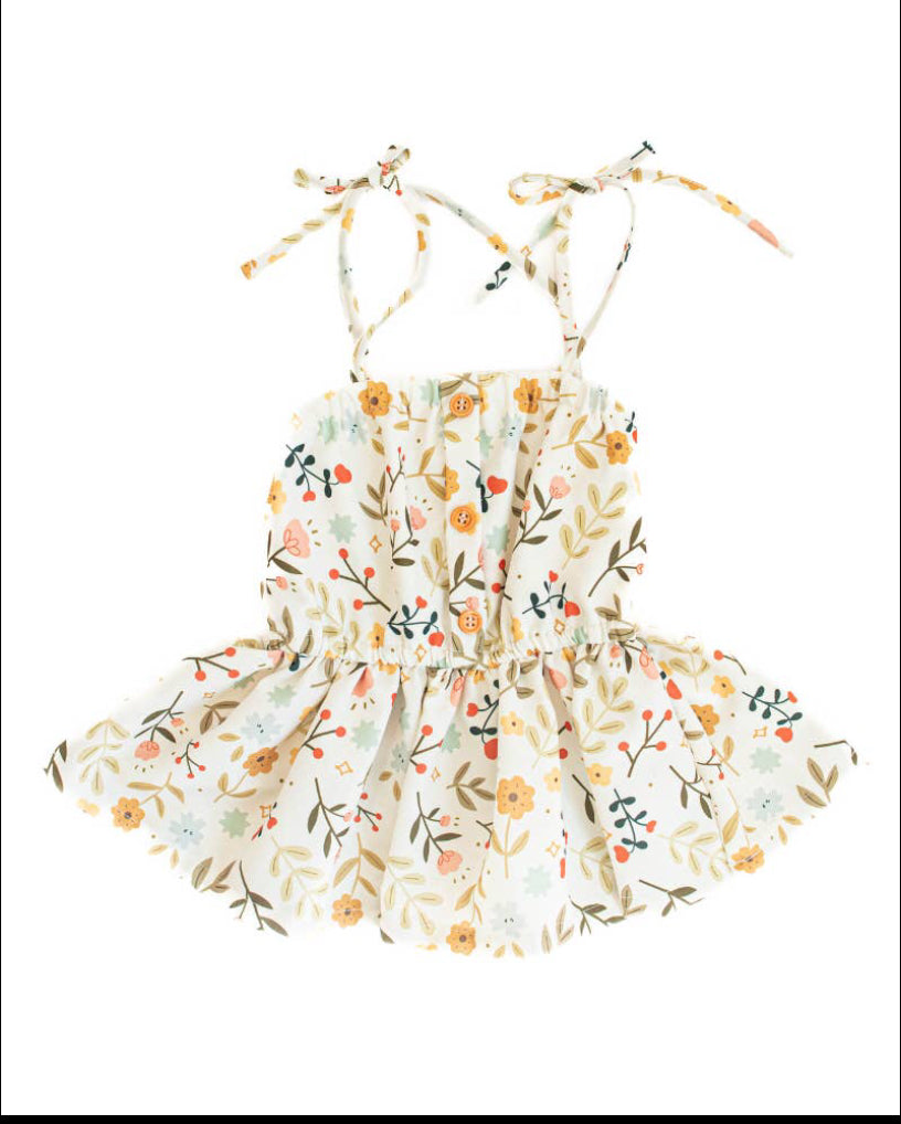 Tera Tie Peplum Top - Blooming Garden