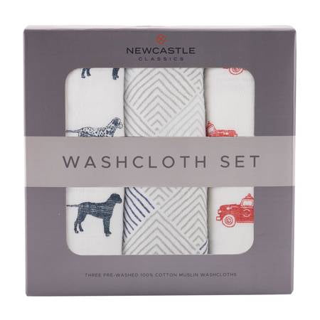Fire Truck Washcloth-Set of 3