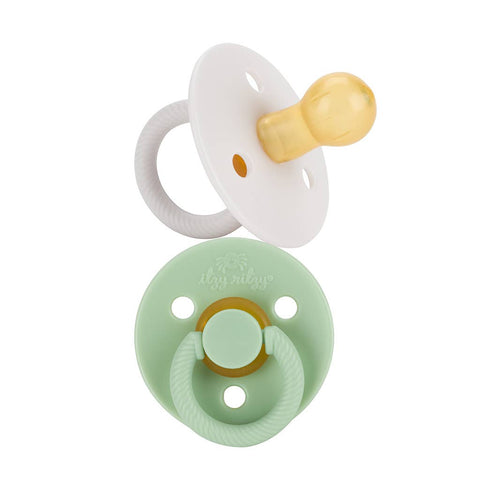 Itzy Soother Natural Rubber Paci Sets- Mint + White