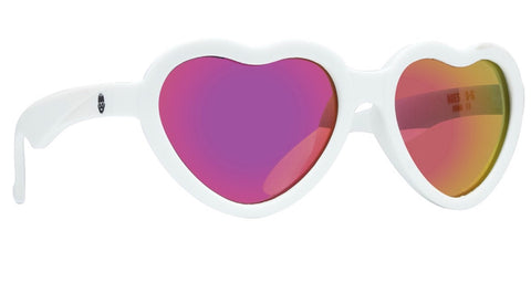 Sweetheart-Polarized Heart: White | Pink Mirrored Lens