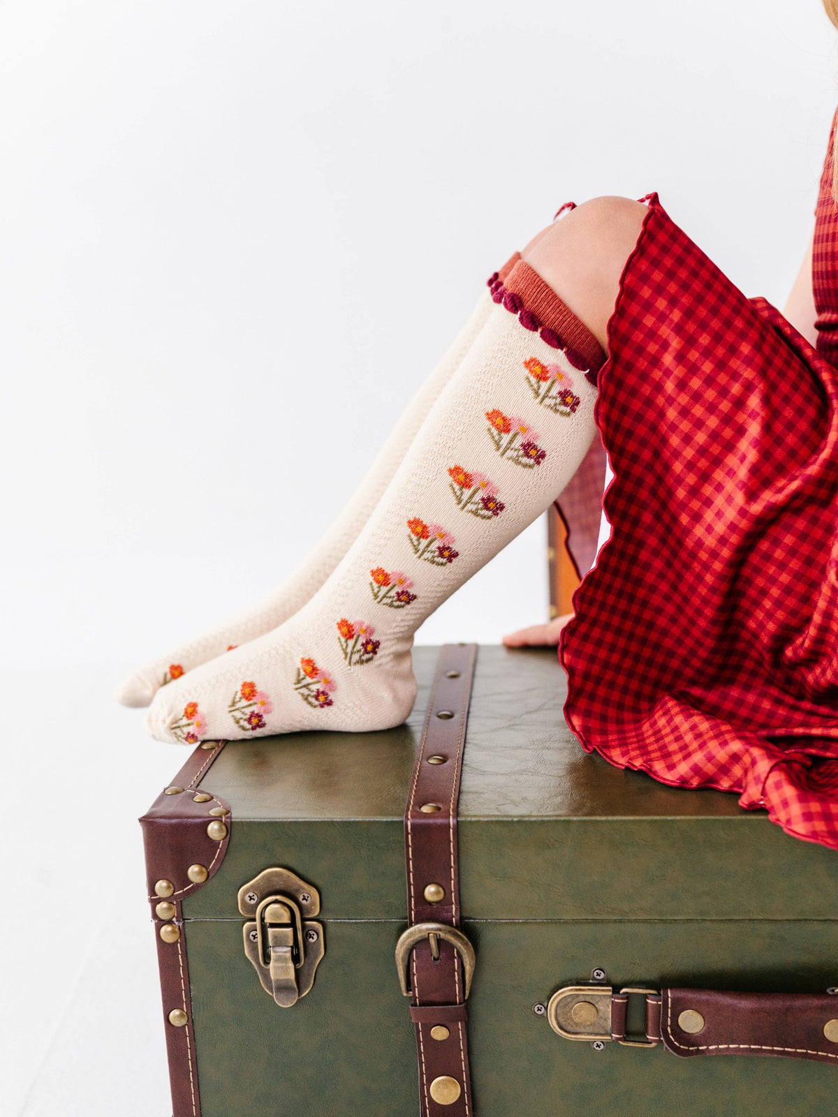 Posie Knee Socks - Rust: 6-18 MONTHS