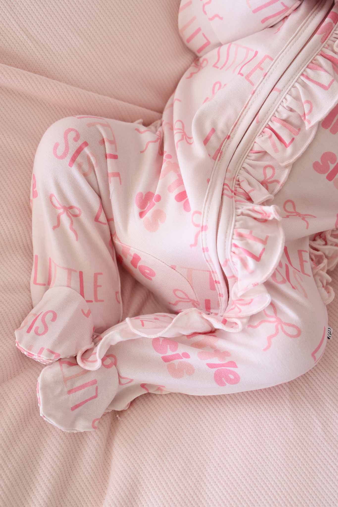 Ruffle Zipper Footie | Little Sis