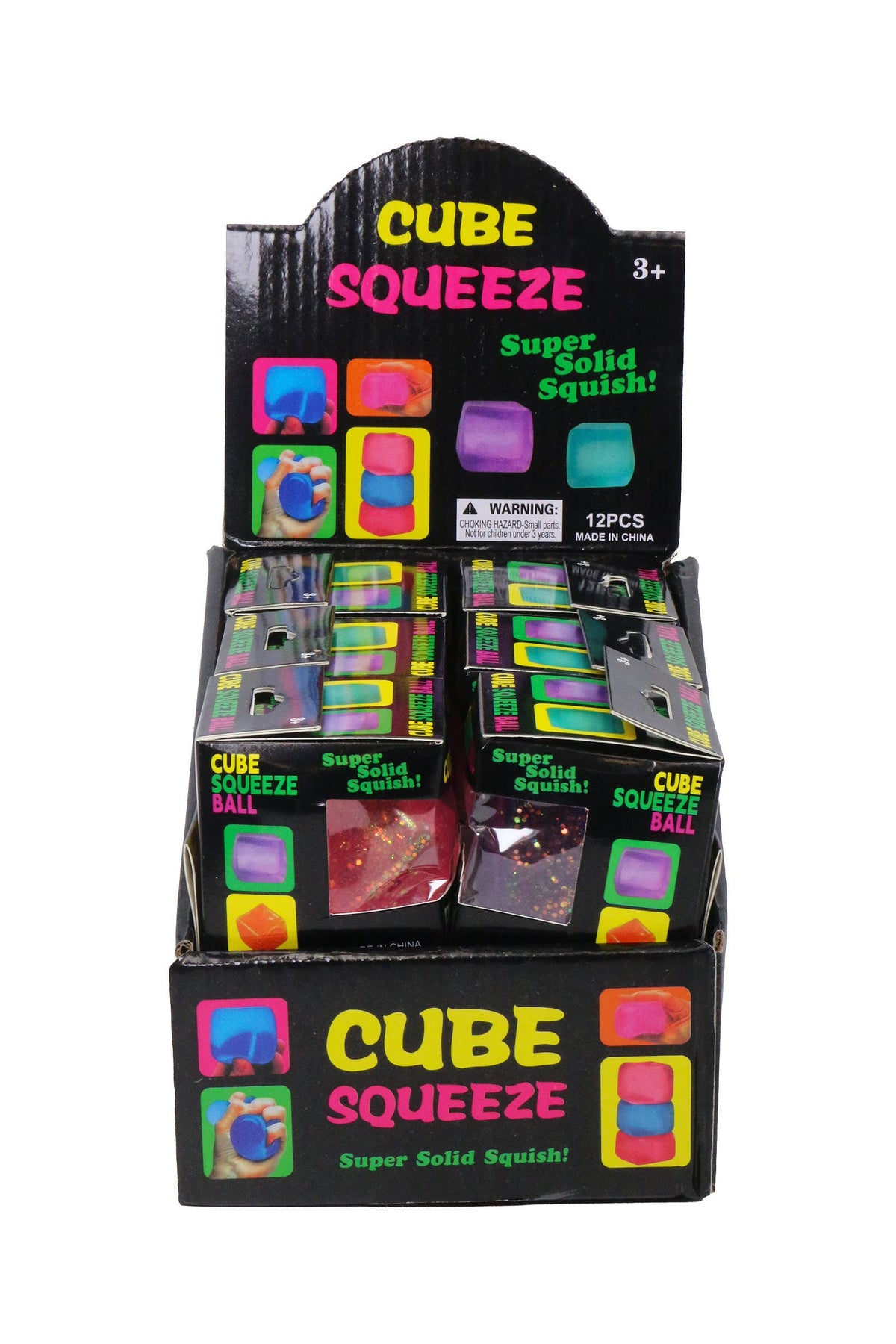 Iridescent Glitter Cube Maltose Putty Filled Squishy