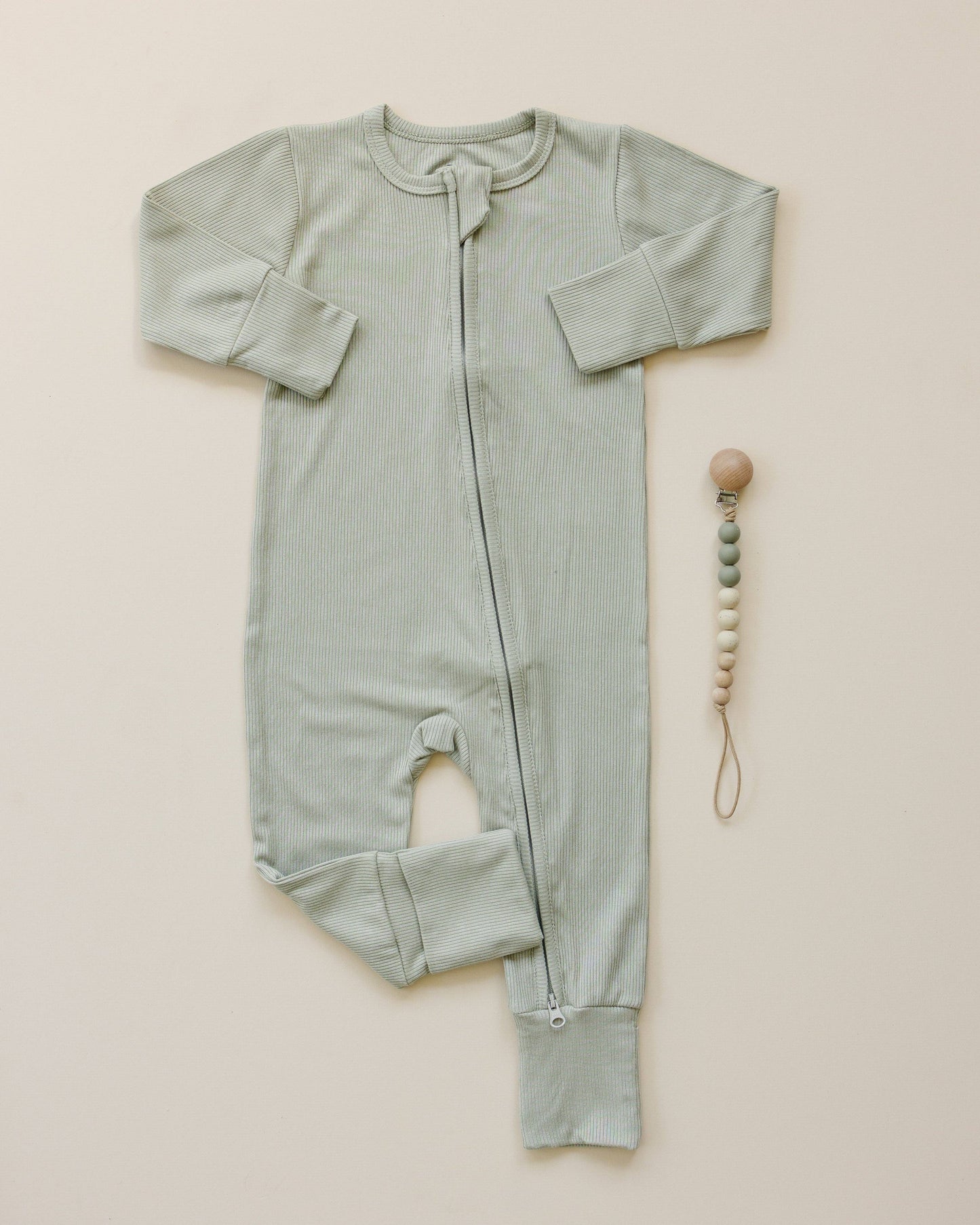 Ribbed Bamboo Zippy Romper - Huckleberry
