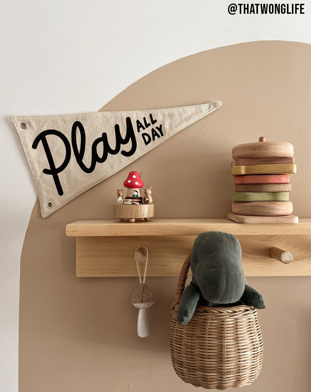 Play All Day Canvas Pennant Flag