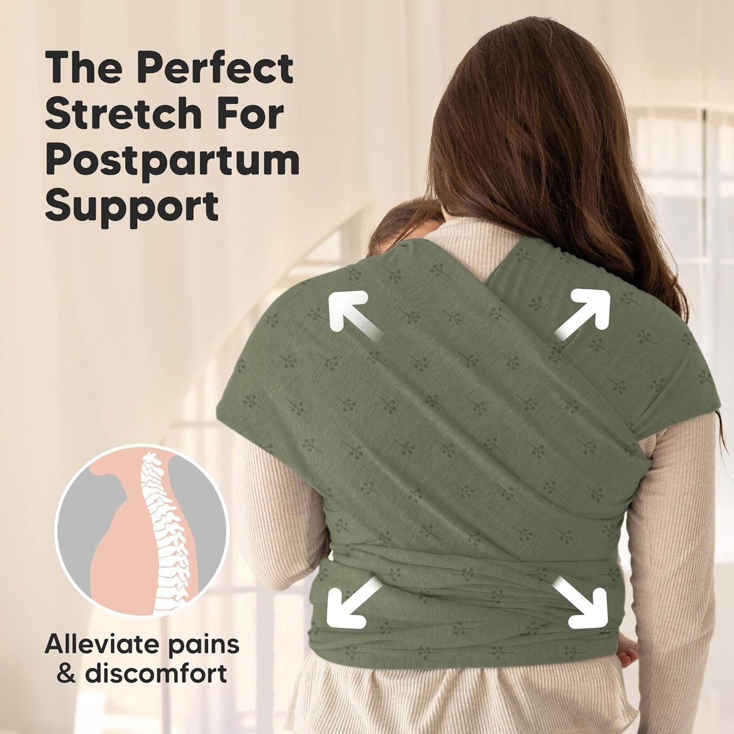 KeaBabies Original Baby Wrap Carrier: Olive