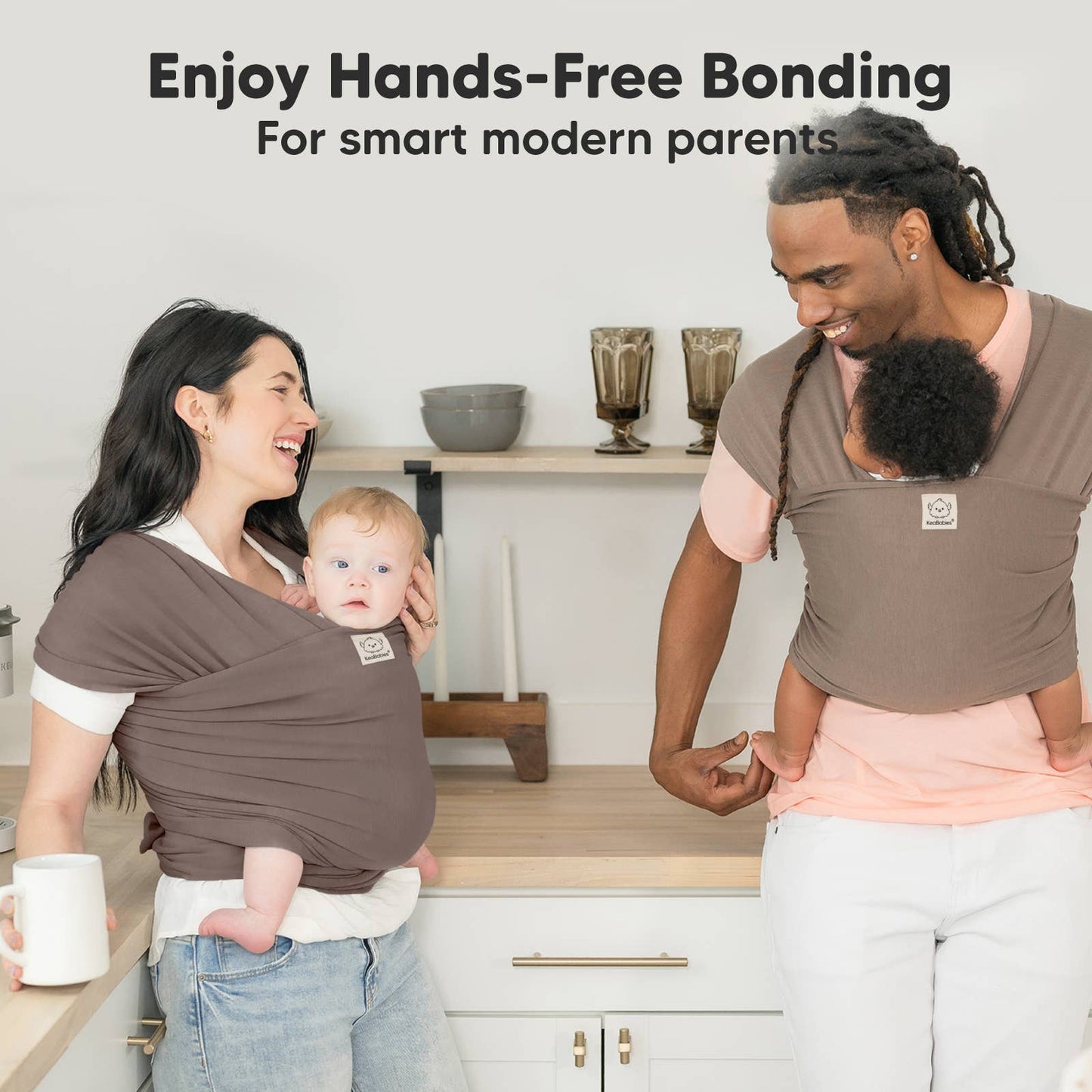 KeaBabies Original Baby Wrap Carrier: Copper Gray