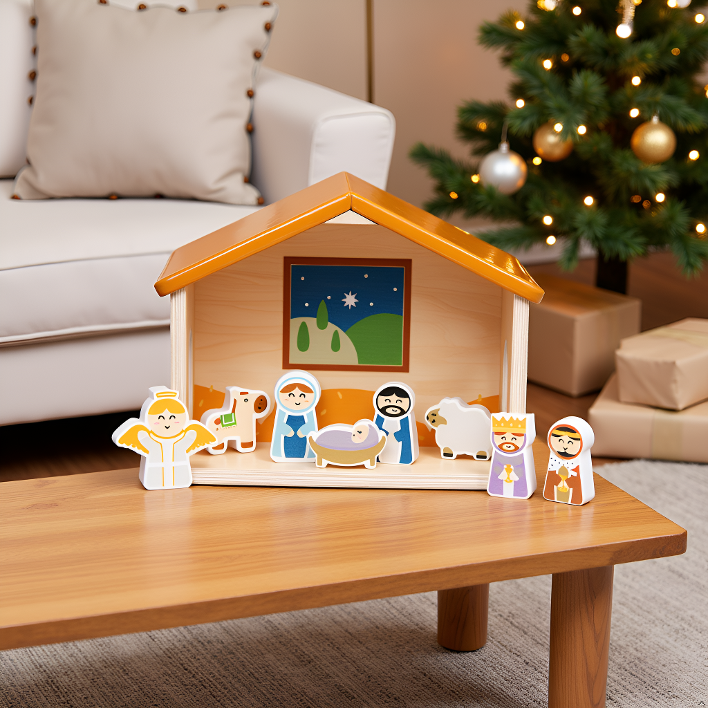 Nativity Play Set, 10 Piece Christmas Toy Set For Kids