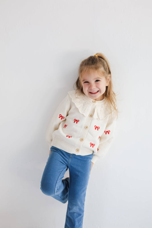 Red Bow Cardigan