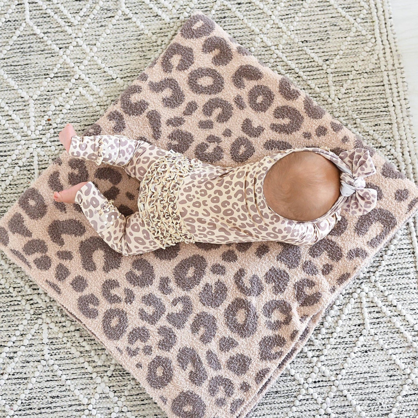 Amari Leopard RUFFLE ZIP Bamboo Onesie