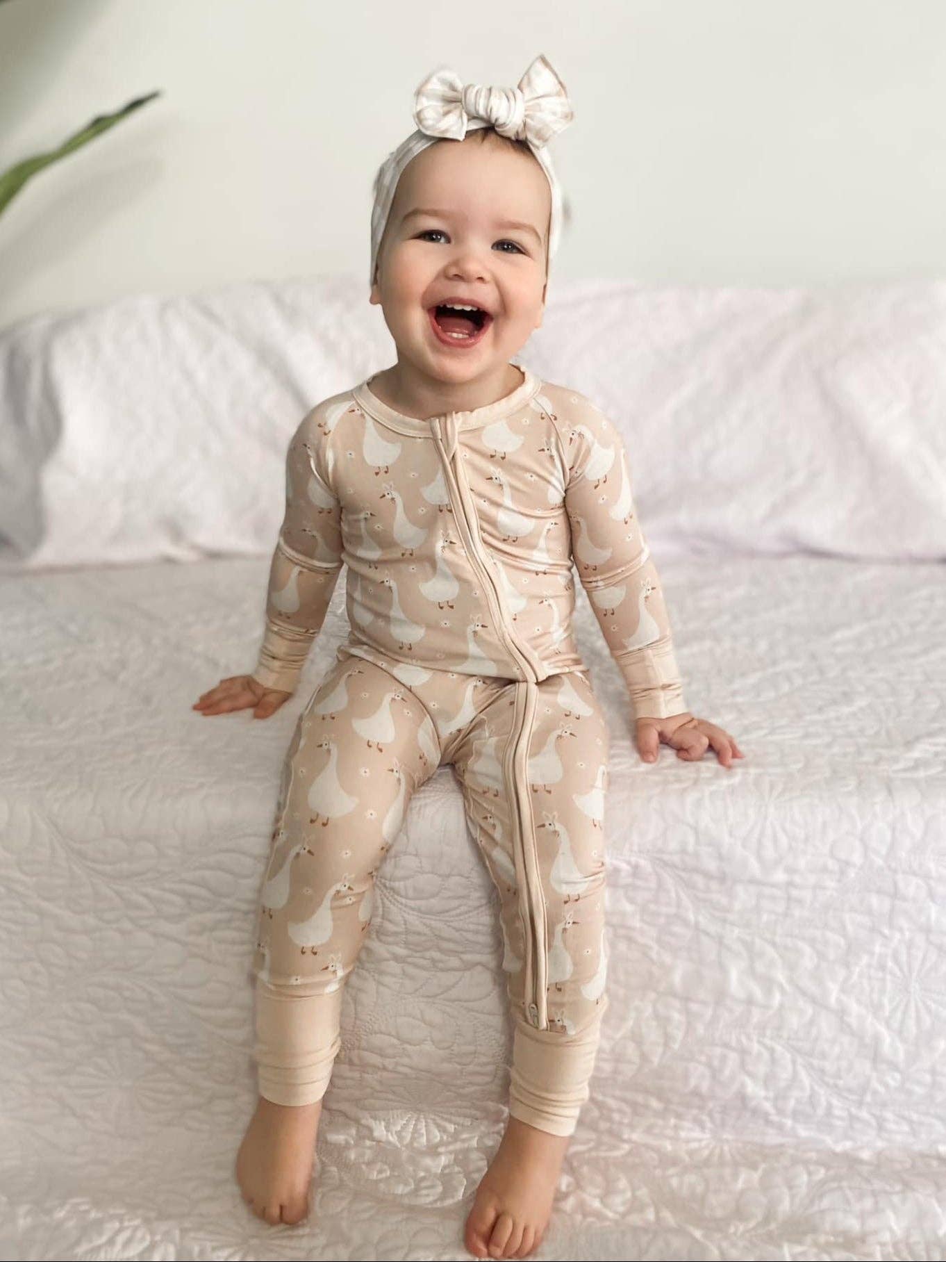 Silly Goose on the Loose Bamboo Zippy Romper: