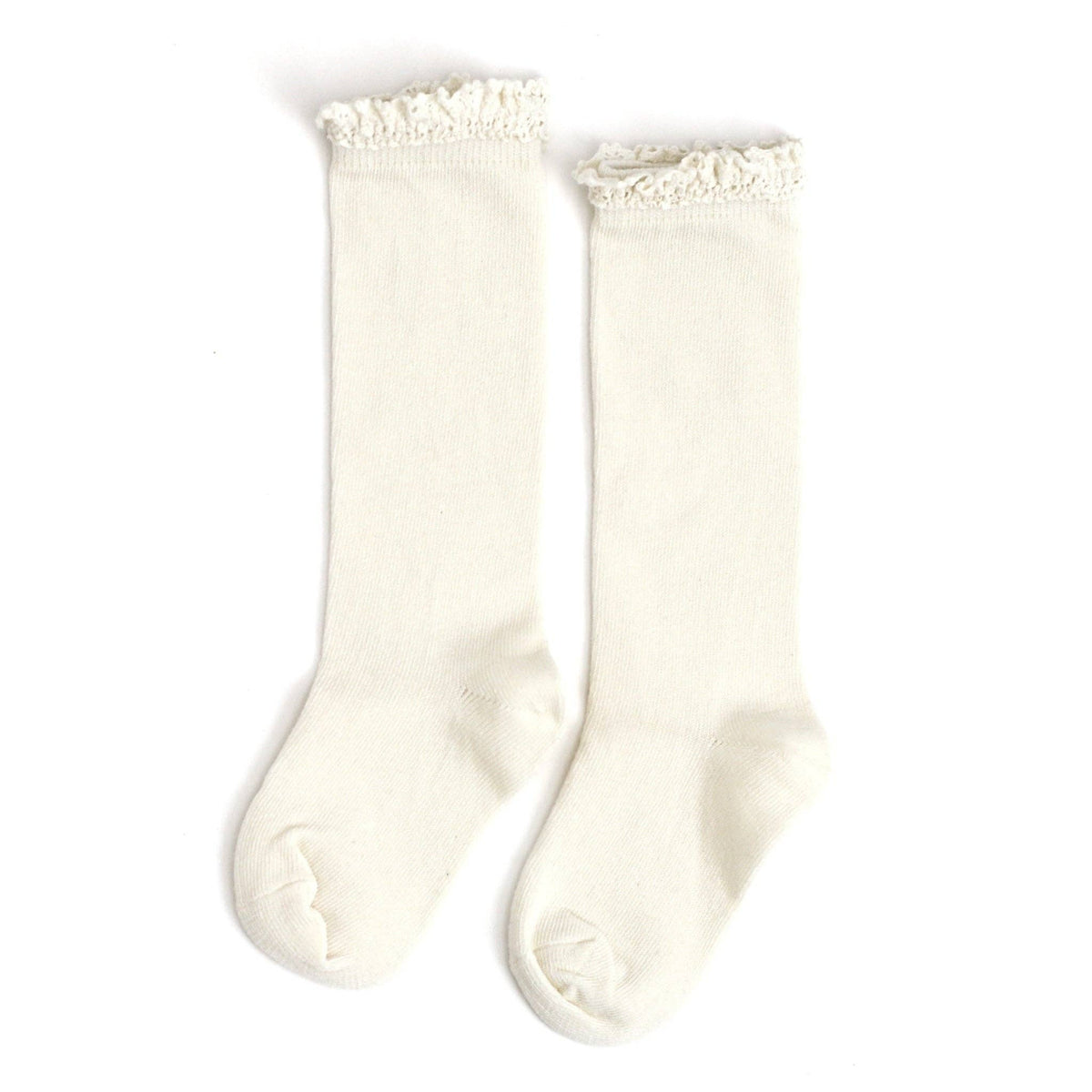 Ivory Lace Top Knee High Socks: 1.5-3 YEARS