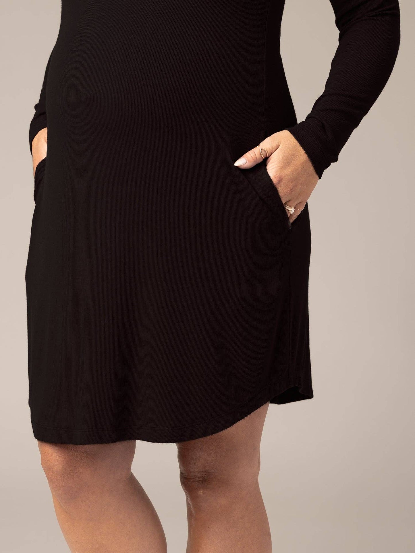 Ribbed Bamboo Maternity/Nursing Nightgown: Burgundy Plum