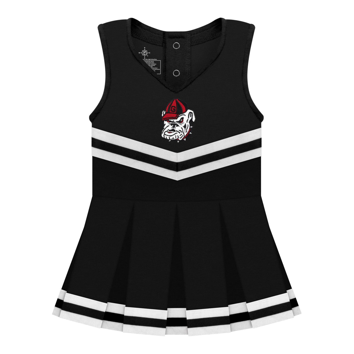 Georgia Bulldogs Cheer Dress Bodysuit: black