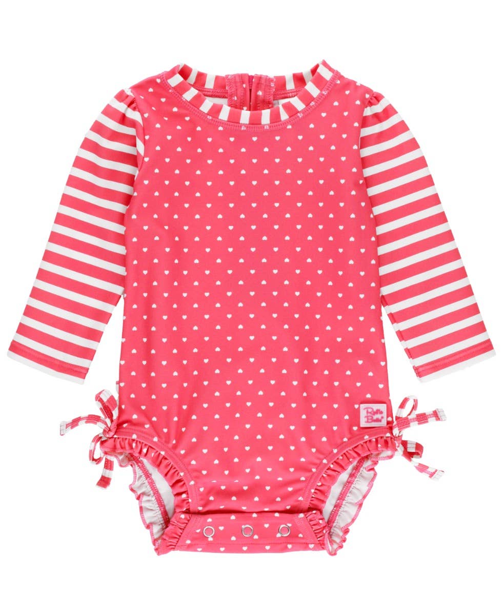 Hot Pink Heart Polka Dot Swimsuit