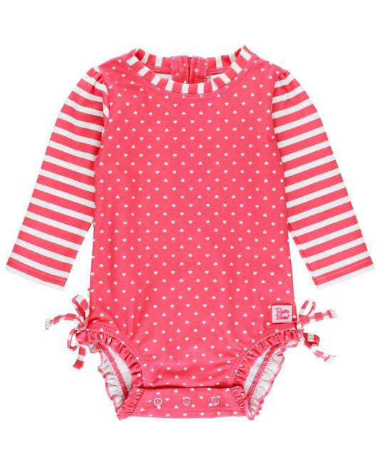 Hot Pink Heart Polka Dot Swimsuit