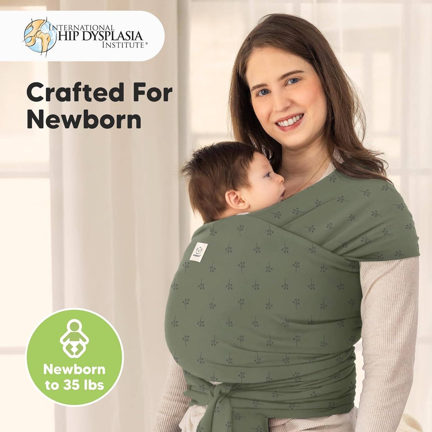 KeaBabies Original Baby Wrap Carrier: Olive
