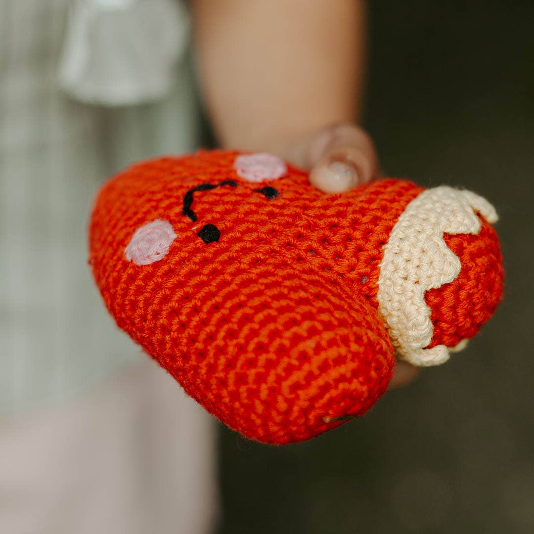 Heart Baby Rattle Pink