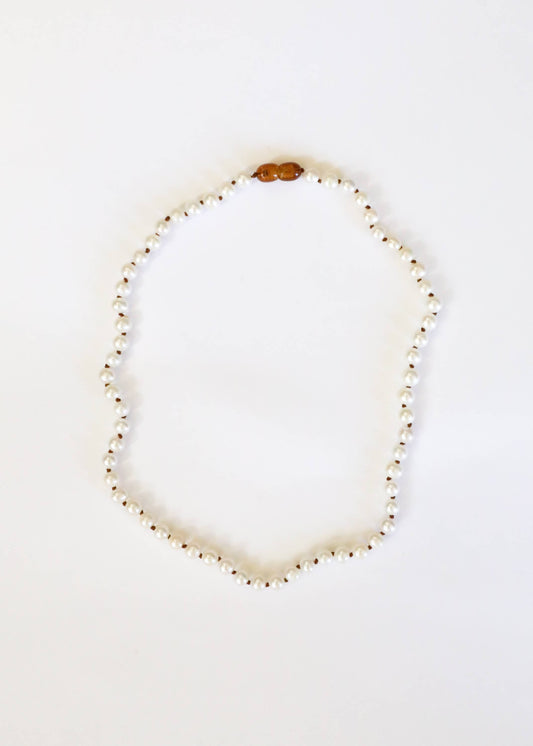 Pure Gemstone + Pearl Beaded Necklace :13"