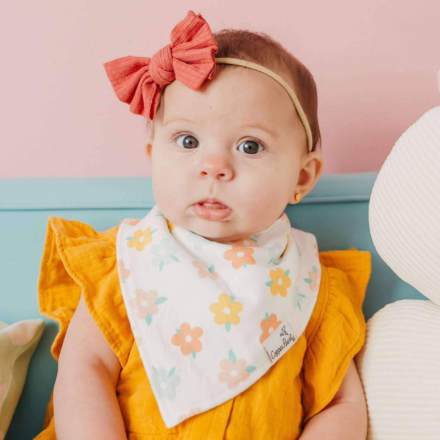 Copper Pearl - 4 Pack Baby Bandana Bibs - Cheery