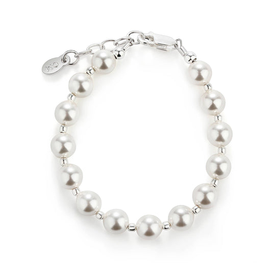 Silver Chunky Pearl Kids Bracelet Children's Jewelry: Small 0-12m
