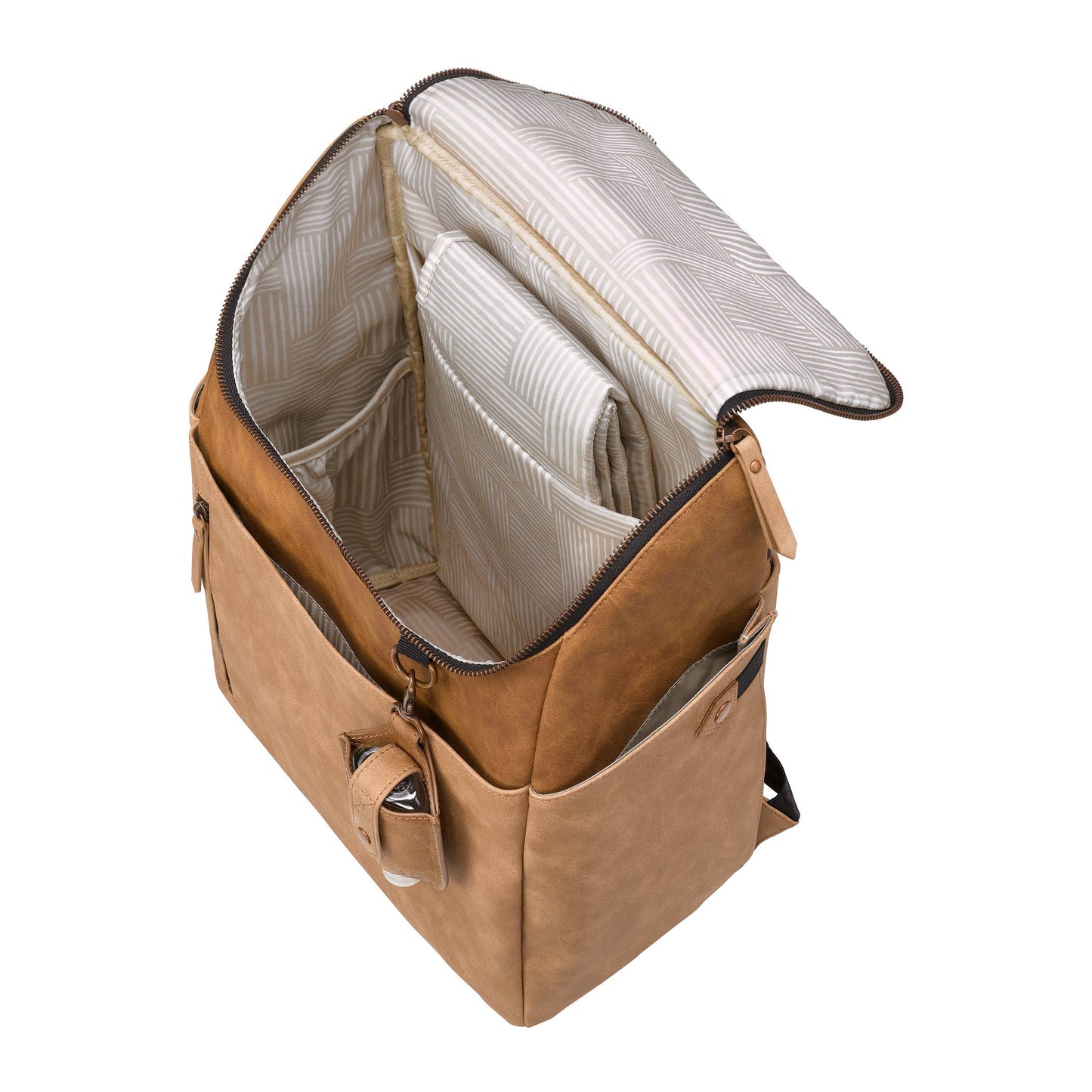 Tempo Backpack Diaper Bag in Brioche Faux Leatherette