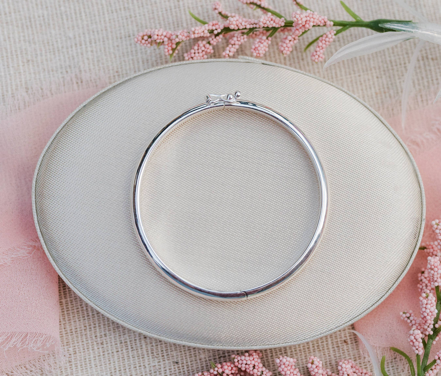 Classic Silver Bangle Bracelet: Small 0-12m
