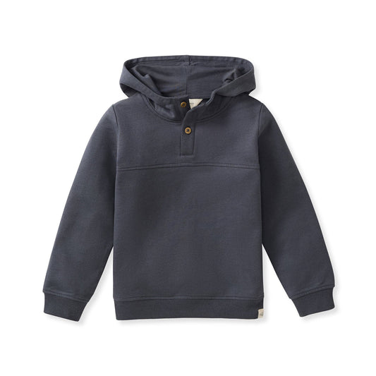 Button Placket Organic Cotton Hoodie: 18M