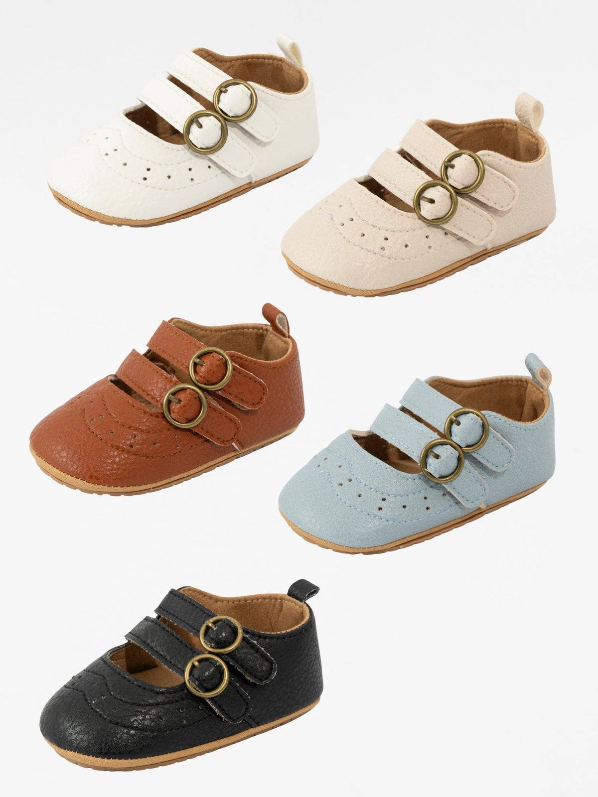 Double Buckle Mary Jane Baby Shoe Blue