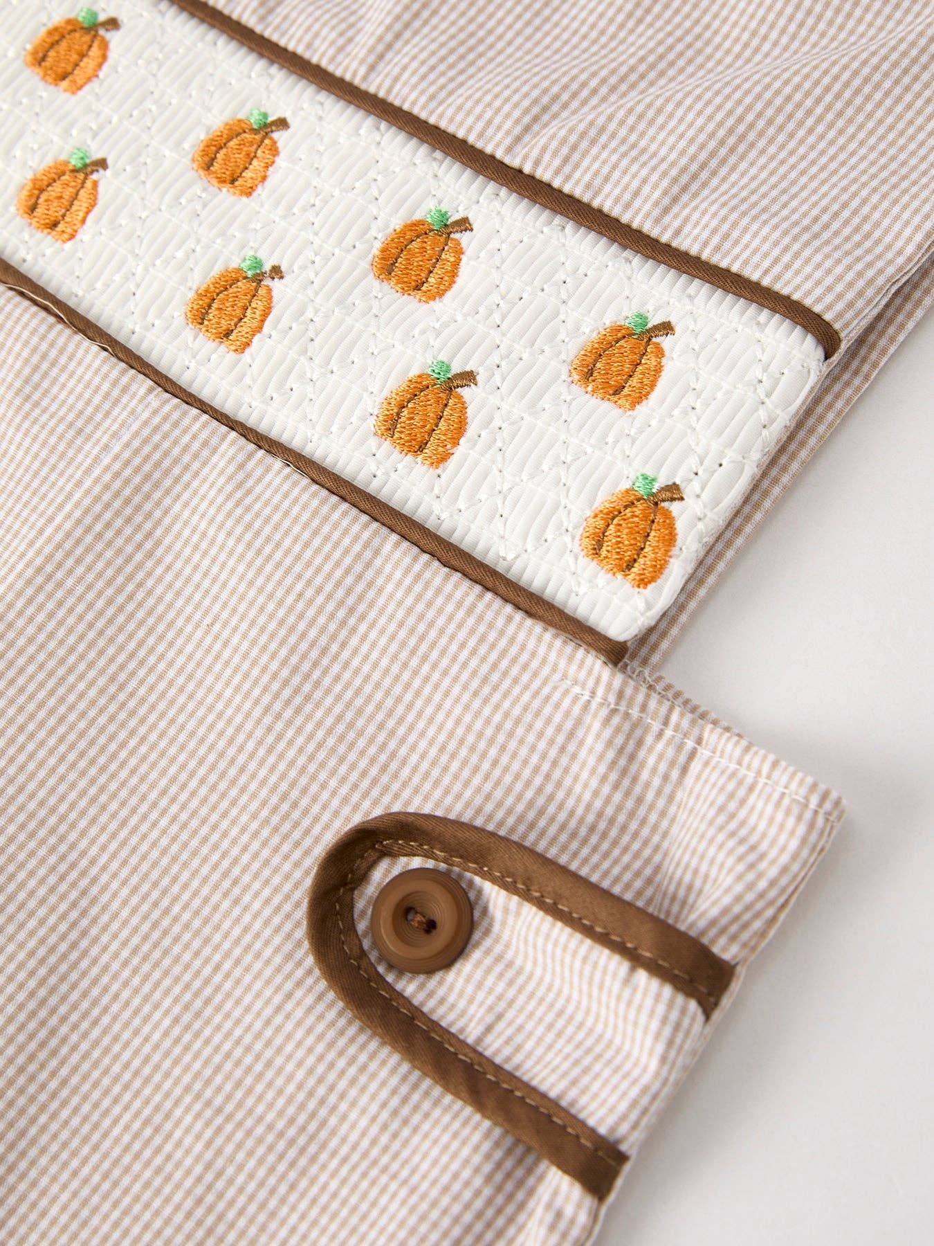 Pumpkin Smock Embroidered Boys Romper