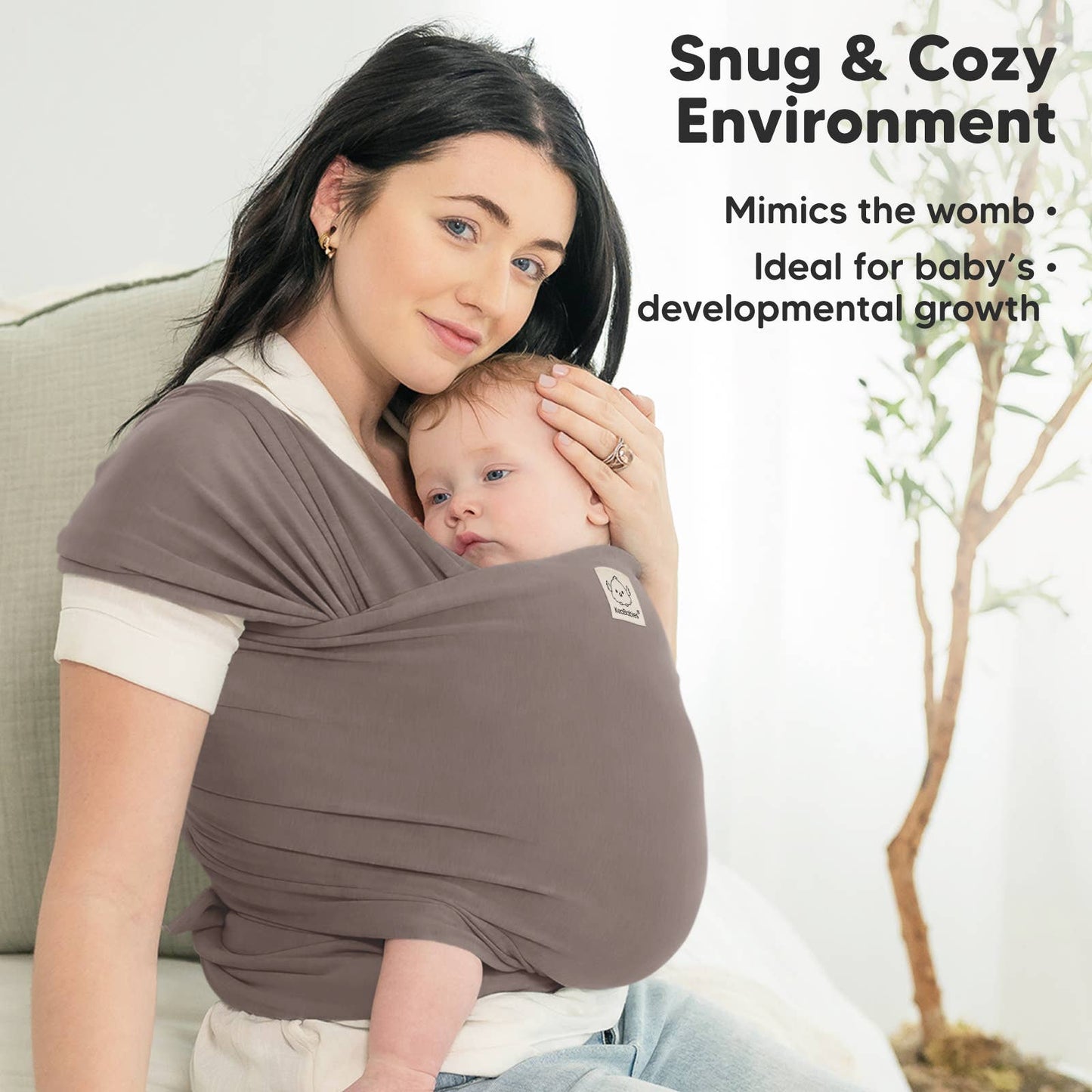 KeaBabies Original Baby Wrap Carrier: Copper Gray