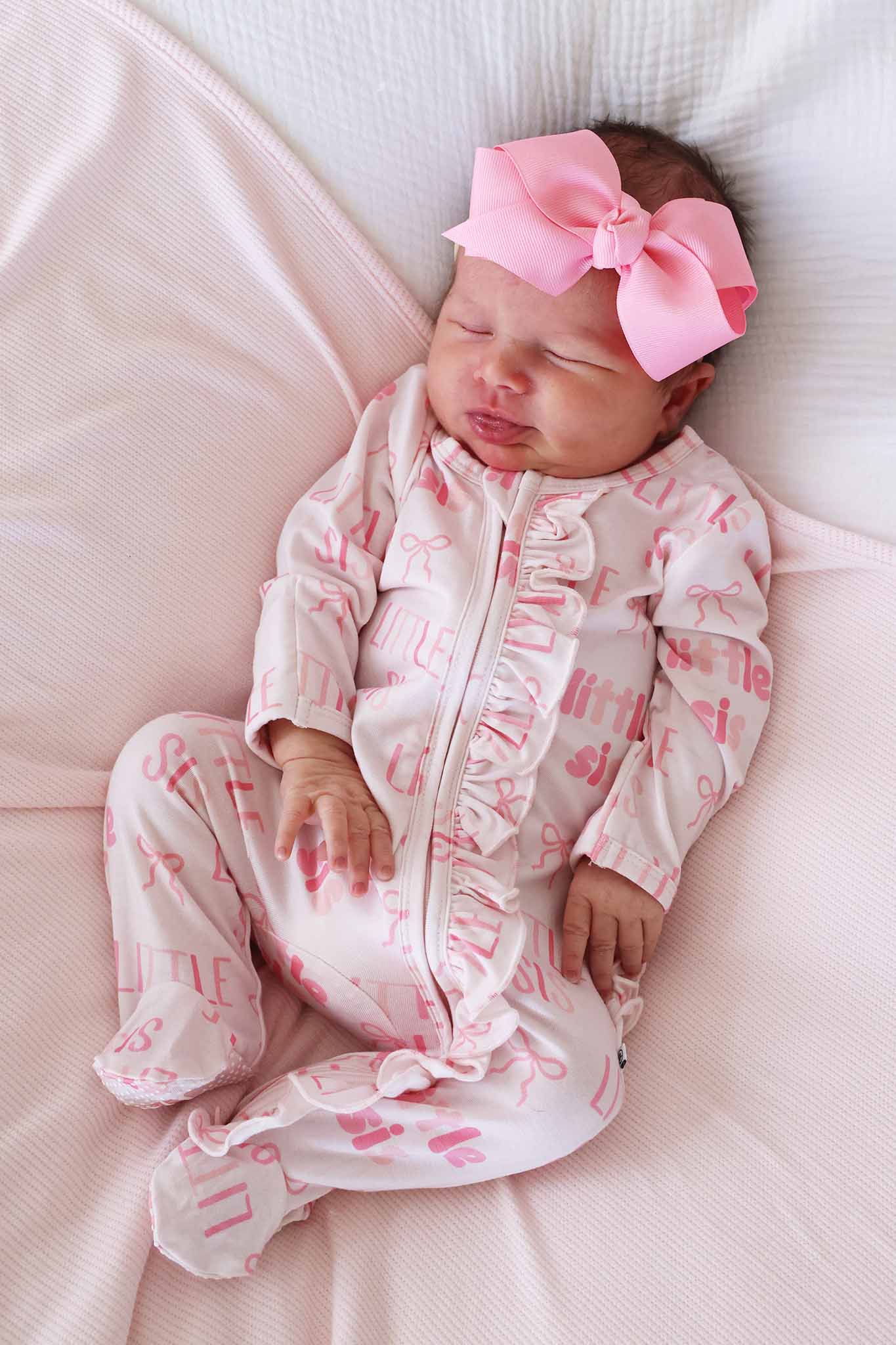 Ruffle Zipper Footie | Little Sis