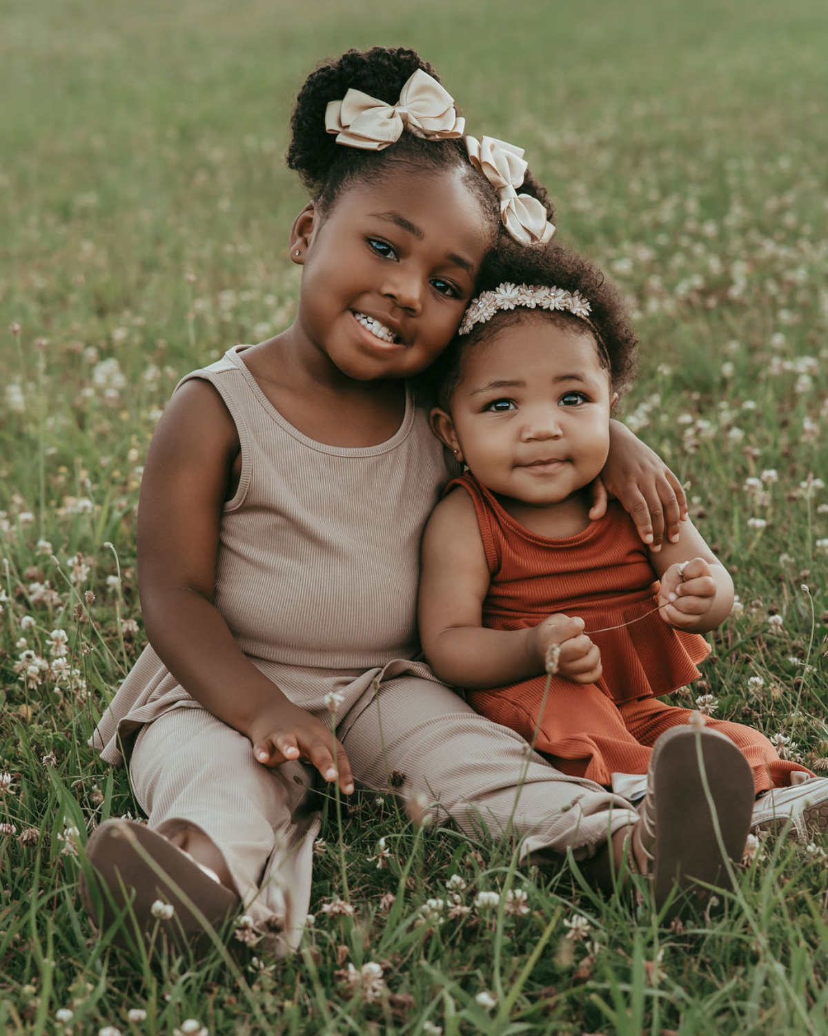 Bailey's Blossoms - Hattie Peplum Top Two-Piece Wide Leg Set - Oatmilk: 18-24months