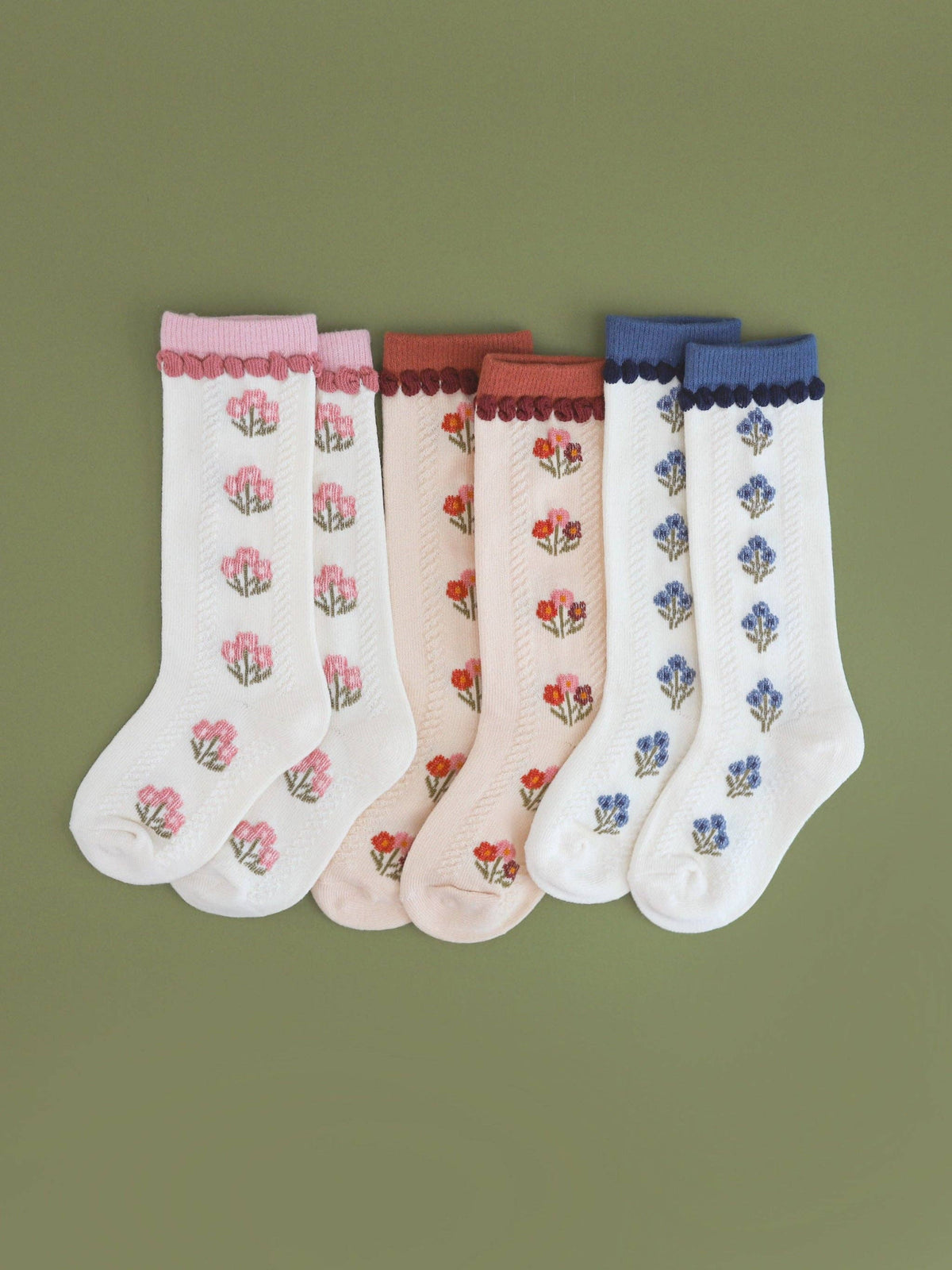 Posie Knee Socks - Rust: 0-6 MONTHS