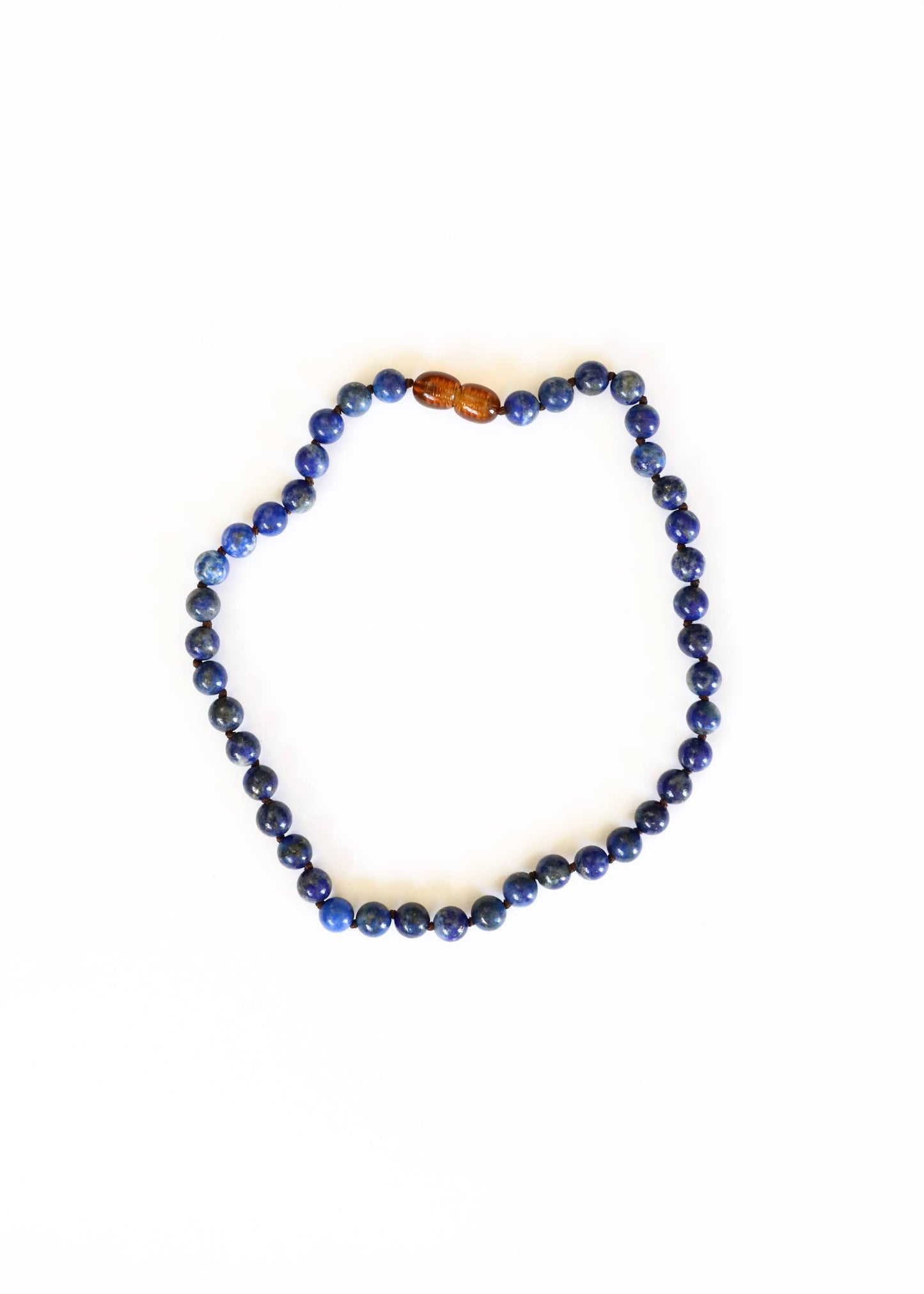 Pure Gemstone + Lapis Lazuli Beaded Necklace: 11"