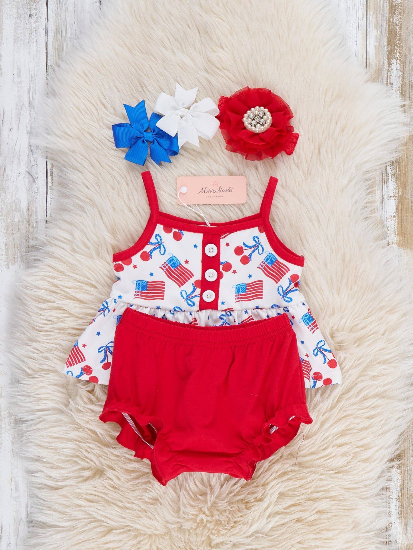 Cherry Flag Ruffle Bloomers Outfit: