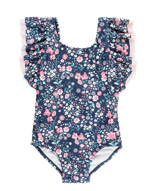 Moonlit Meadow Butterfly Sleeve One Piece Swimsuit