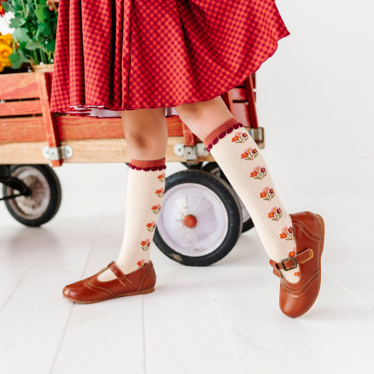 Posie Knee Socks - Rust: 6-18 MONTHS