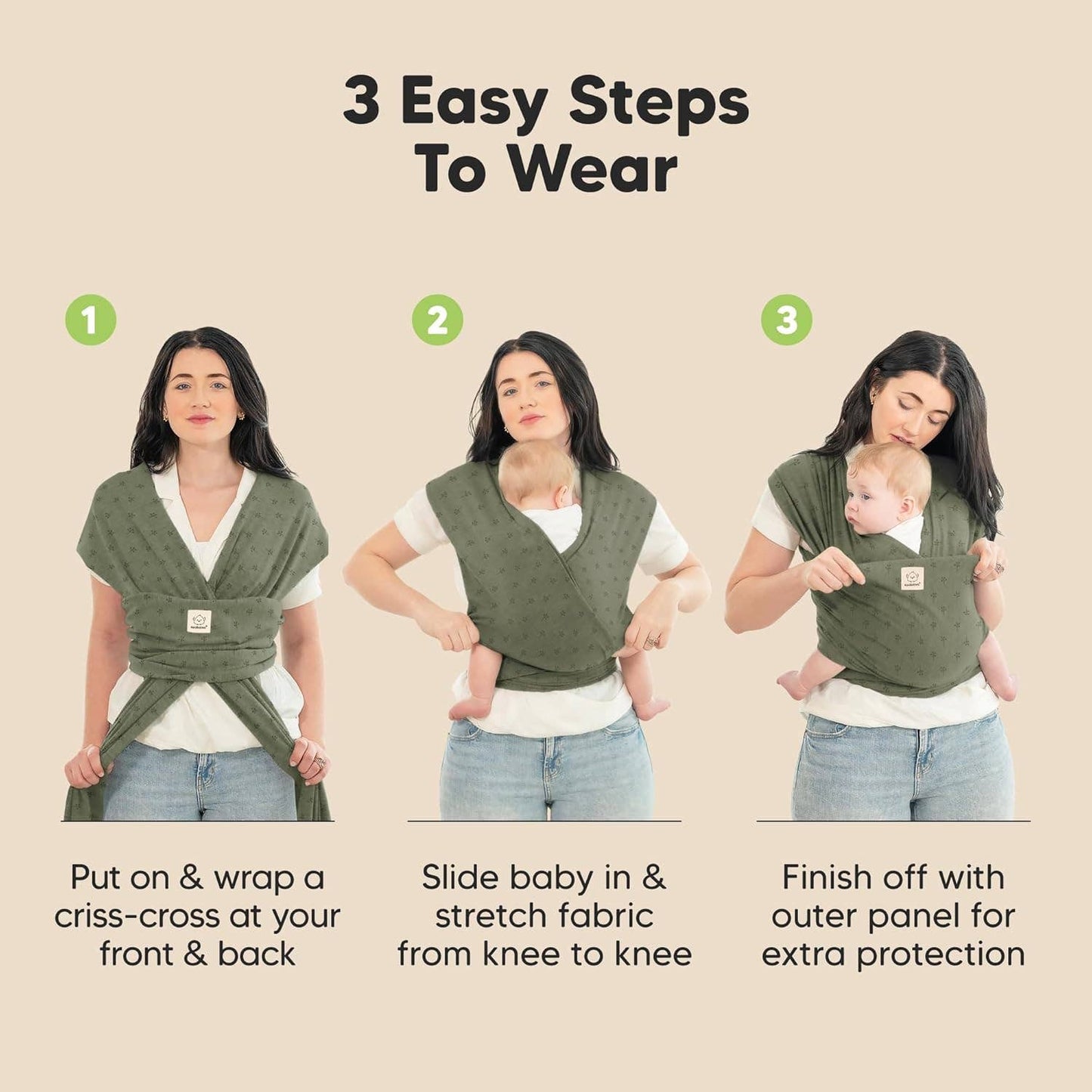 KeaBabies Original Baby Wrap Carrier: Olive
