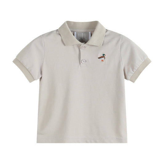 Light Brown Mallard Duck Golf Polo Shirt: 12-18M