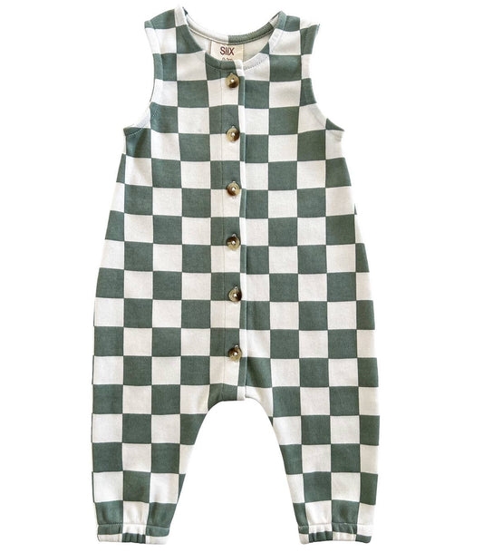 Matcha Milkshake Checkerboard Jumpsuit