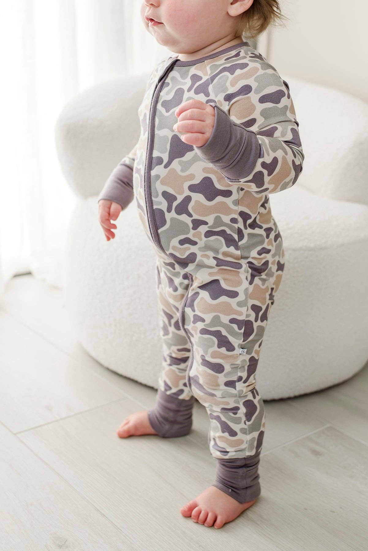Convertible Bamboo Zip Romper | Camo Cutie