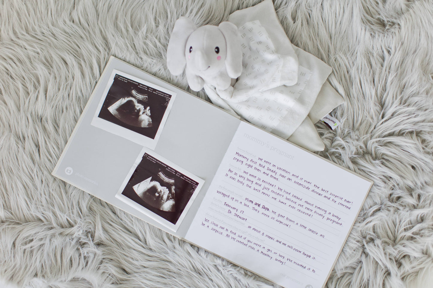 Ivory Linen Baby Memory Book