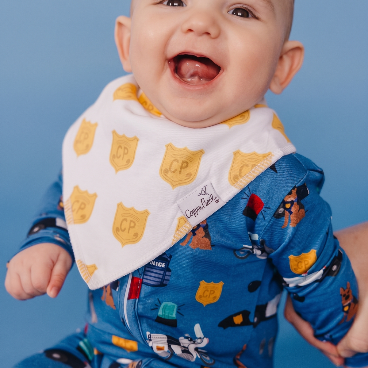 Copper Pearl - 4 Pack Baby Bandana Bibs - Police Officer