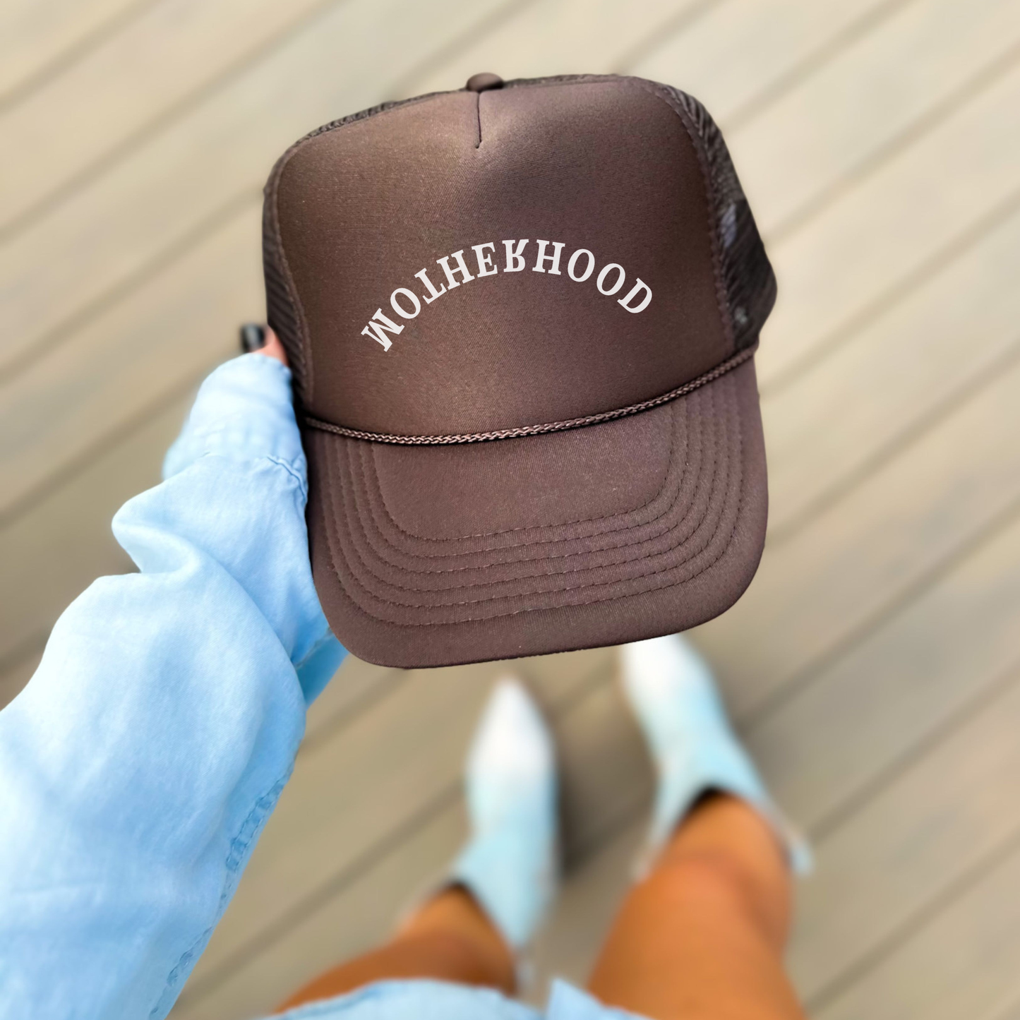 Motherhood Trucker Hat: Black