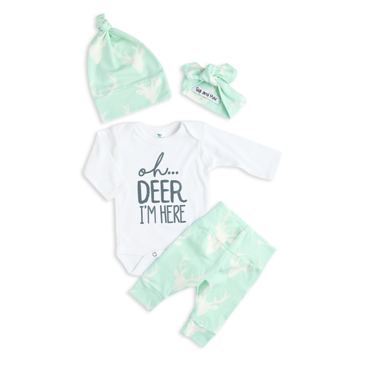 Gender Neutral “Oh Deer I'm Here” Newborn Set