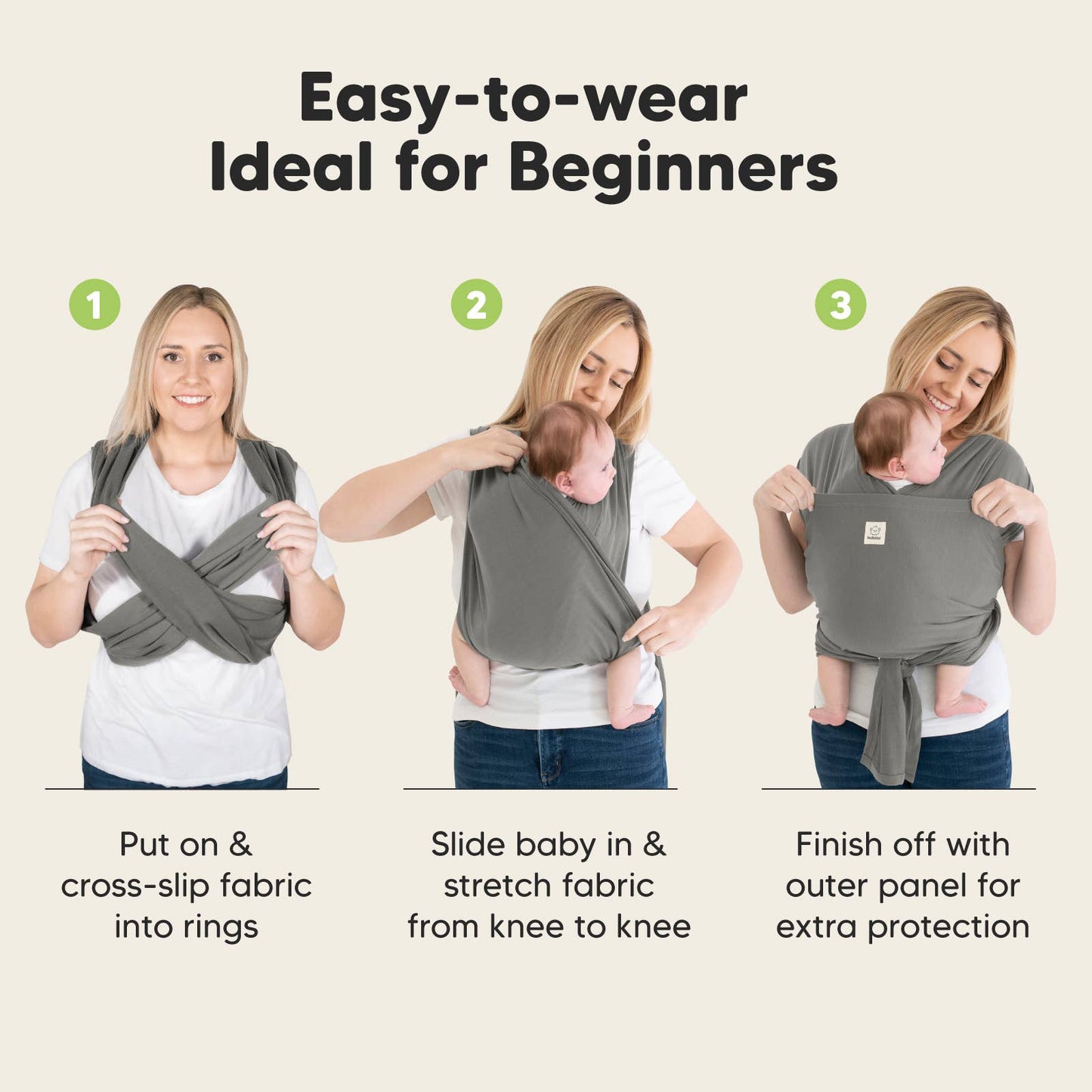 KeaBabies D-Lite Wrap Carrier: Graphite