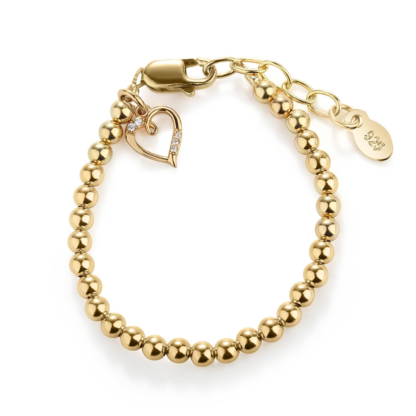 14K Gold-Plated Baby Bracelet w/Heart Kids Jewelry