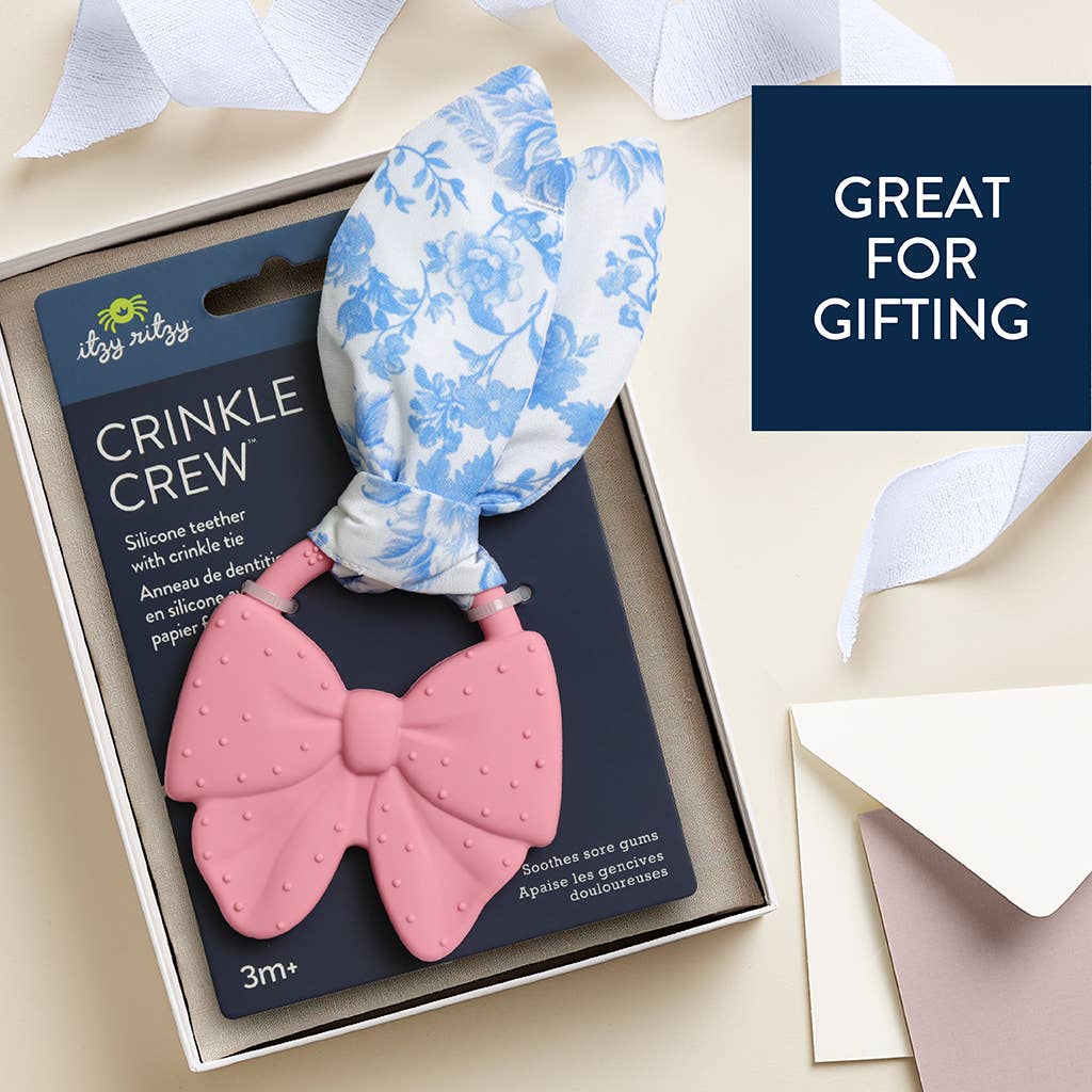 Crinkle Crew Pink Bow